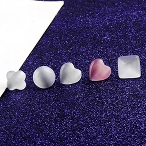 Mini Cat's Eye Stone Brooch Pin Heart Round Flower Geometric Anti-Exposure Safety Pin For Women Sweaters Jewelry