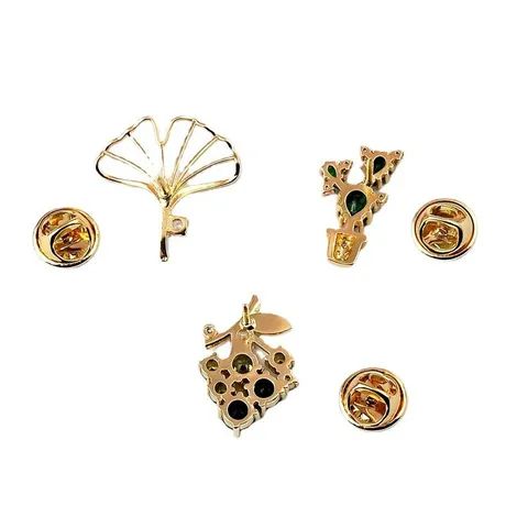 Fashion Cute Plant Brooch For Women Men Copper Zirconia Ginkgo Leaf Cactus Grape Pin Anti-Exposure Clothing Accessories Jewelry
