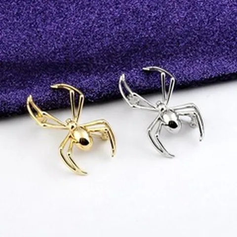 Fashion Punk Spider Brooch Pin For Men Women Unisex Alloy Artificial Pearl Animal Badge Clothes Scarf Jewelry Accessories
