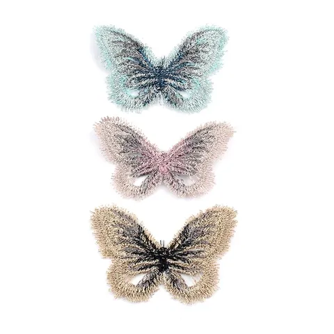 Accesorios de Joyería de Tela de Parche de Mariposa Bordado de Bricolaje Hechos a Mano para Pinzas para el Cabello Pendientes Costura Artesanía Decoración