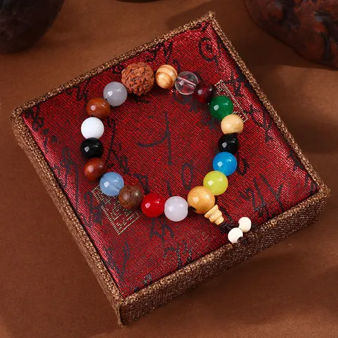 Nuovo Stile Cinese 18 Semi Braccialetto Dabao Braccialetto di Perline di Vetro Colorato Perle di Preghiera Buddiste Vintage Regalo di Gioielli