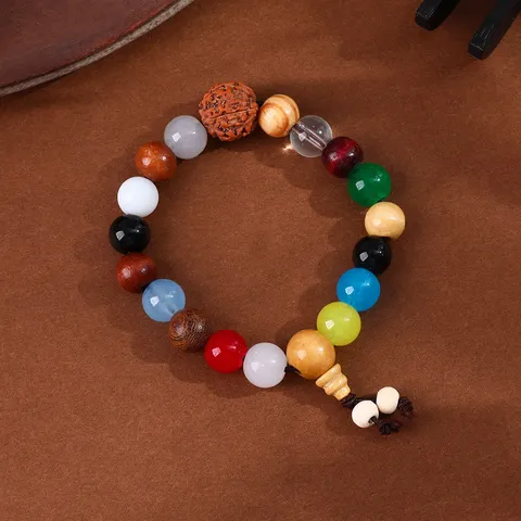 Nuovo Stile Cinese 18 Semi Braccialetto Dabao Braccialetto di Perline di Vetro Colorato Perle di Preghiera Buddiste Vintage Regalo di Gioielli