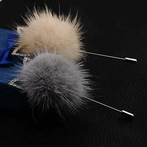 Koreanisch Süß Hasenohren Nerzfell Brosche Nadel Mit Strass Legierung Stabnadel Für Pullover Damen Mode Schmuck Zubehör