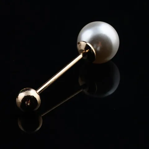 Minimalist Double-Headed Artificial Pearl Brooch Pin For Women Men Fashion Copper Metal Ball Screw Pin Clothing Accessories Jewelry