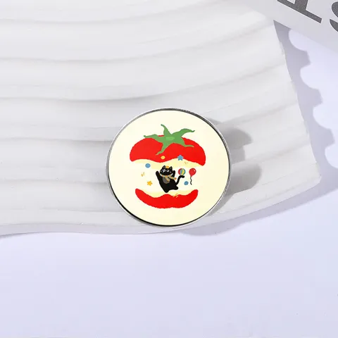 Cute Cartoon Zinc Alloy Round Square Cat Enamel Brooch Pin Colorful Animal Metal Badge For Clothes Backpack Accessories Women Men Jewelry