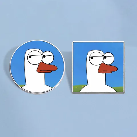 Funny Cartoon Duck Enamel Pin Cute White Goose Metal Badge Animal Brooch Lapel Pin For Backpack Hats Clothing Accessories Gift