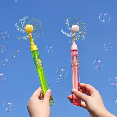 Baguette à Bulles Portative Moulin à Vent Fabricant de Bulles Jouet d'Extérieur Avec Bouteille Transparente Pour Enfants