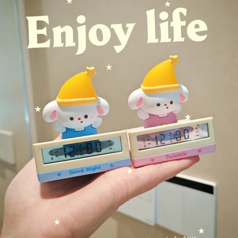 Good Night Star Electronic Alarm Clock Cute Cartoon Doll Digital Bedside Timer Desktop Decoration Student Gift