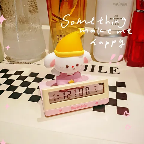 Good Night Star Electronic Alarm Clock Cute Cartoon Doll Digital Bedside Timer Desktop Decoration Student Gift