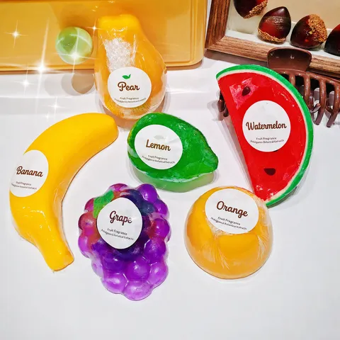 Simulation Créative Forme De Fruit Savon Fait Main Nouveauté Savon Aux Huiles Essentielles Lavage Des Mains Nettoyage Savon De Bain Cadeau