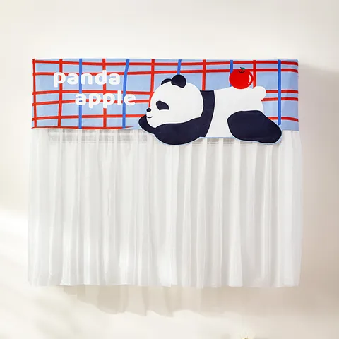 Household Air Conditioner Anti-Direct Blow Cover Dustproof Wind Curtain Cute Panda Pattern Wall-Mounted AC Cover Home Decor