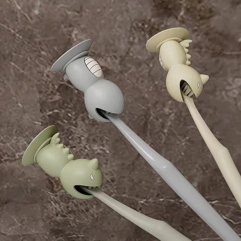 Simpatico Dinosauro Copertura in Silicone per Spazzolino Portatile Viaggio Cappuccio Protettivo con Ventosa Supporto Antipolvere