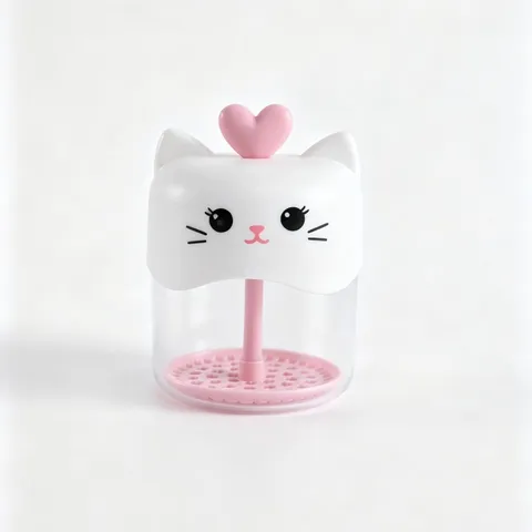 Leuke Cartoon Kat Opschuimbeker Plastisch Gezichtsreiniger Bellenmaker Draagbaar Handmatig Gezichtsreinigingsgereedschap Voor Thuis