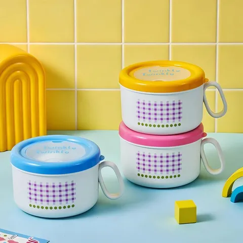Bol de Nouilles Instantanées en Acier Inoxydable 304 Vaisselle Boîte à Bento Grande Capacité Boîte à Lunch Pour Étudiants et Employés de Bureau