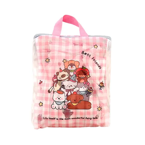 Sac à Linge Mignon à Carreaux de Dessin Animé Grand Sac de Lavage en Maille Anti-Déformation pour Soutien-Gorge Organisateur de Linge
