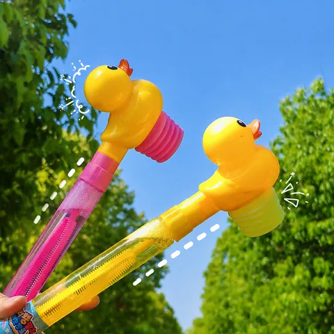 Grand Jouet de Baguette à Bulles de Marteau de Canard de Dessin Animé Machine à Bulles Extérieure Fabricant de Bulles Portatif Cadeau de Jouets pour Enfants