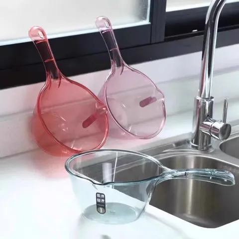 Pelle à Eau en Plastique Transparent Bassin de Vidange de Cuisine Durable Épaissi Louche à Eau Multifonctionnelle