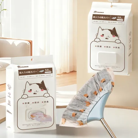 Disposable Broom Dust Cover Non Woven Fabric Cute Cat Print Dustproof Floor Cleaning Mop Replacement Cloth Household Cleaning Tool