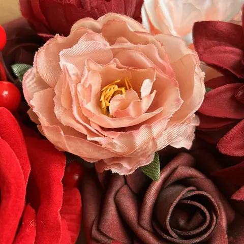 Boîte Cadeau de Fleurs en Soie Artificielle Rose Pivoine Arrangement Floral Romantique Pour Saint Valentin Mariage Fête Décoration