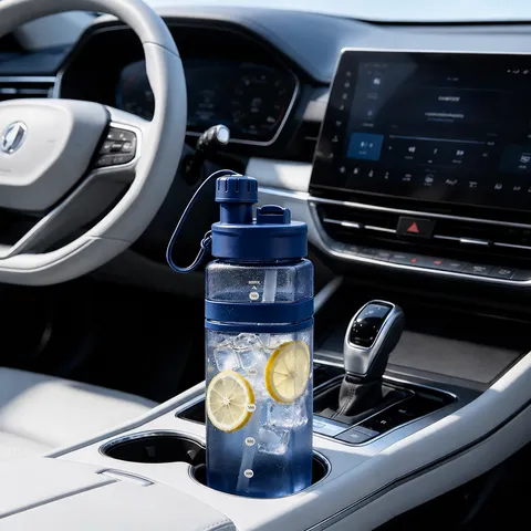 Tragbare Kunststoff Wasserflasche Grosse Kapazität Sport Trinkflasche Mit Strohhalm Und Skala Für Outdoor Fitness Damen Herren