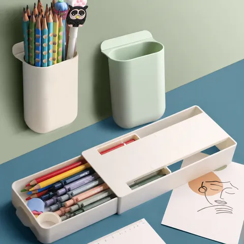 Minimalistisch Klebender Untertisch Schubladen Stiftehalter Versteckte Büro Aufbewahrungsbox Große Kapazität Schreibwaren Organizer