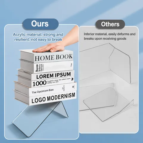 Transparente Acryl Buchstützen Strapazierfähige L-förmige Buchstützen Klare Desktop Buchhalterung Für Büro- Und Schulbücher