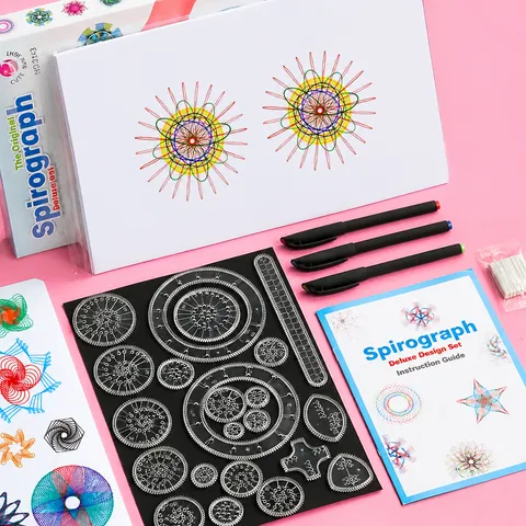 Multifunktionale Geometrische Zeichenlineal Set Spirograph Kunst Design Schablonen Kit Für Kinder Schule