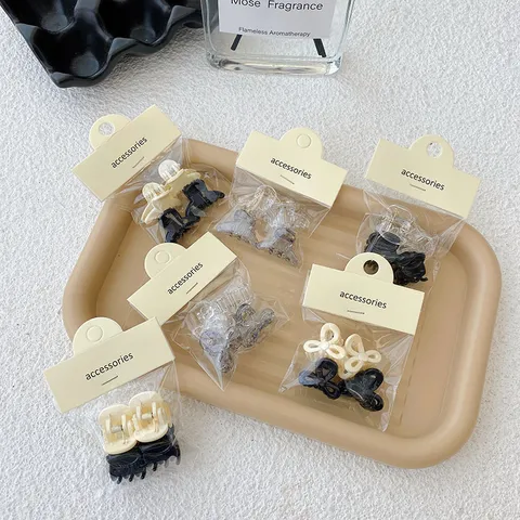 Mignon Ensemble de Mini Pinces à Cheveux pour Femmes Filles Plastique Résine Fleur Nœud Papillon Barrettes Petites Pinces Accessoires Cheveux