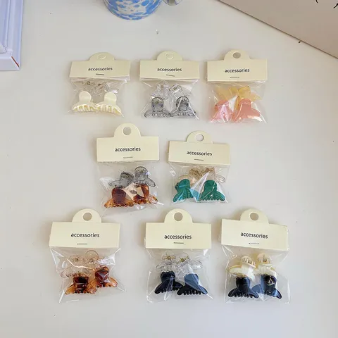 Mignon Ensemble de Mini Pinces à Cheveux pour Femmes Filles Plastique Résine Fleur Nœud Papillon Barrettes Petites Pinces Accessoires Cheveux