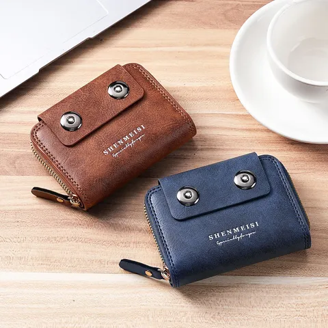 Business Herren Akkordeon Kartenetui Vintage Doppelte Magnetische Schnalle Kartenetui Mode Minimalistische Geldbörse