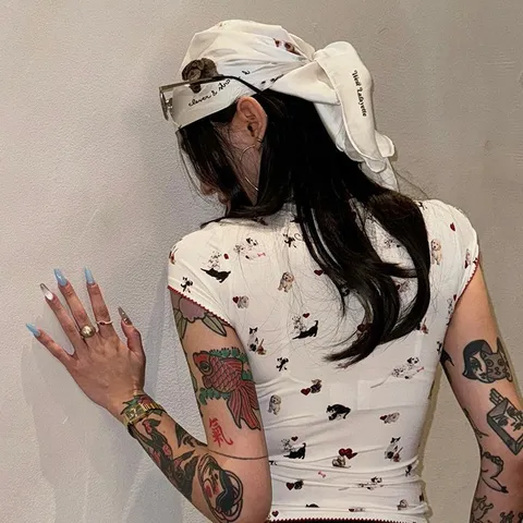 Pañuelo para la Cabeza Y2K Estilo Americano Pañuelo Triangular Hip Hop Banda para el Cabello Estampado Paisley Leopardo Estrella Poliéster Bufanda Cuadrada Festival de Música Tocado