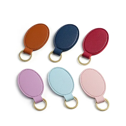 Portachiavi in Pelle PU Minimalista alla Moda Fibbia in Pelle Rotonda Anello Chiave per Uomo e Donna Accessori Ciondolo borsa