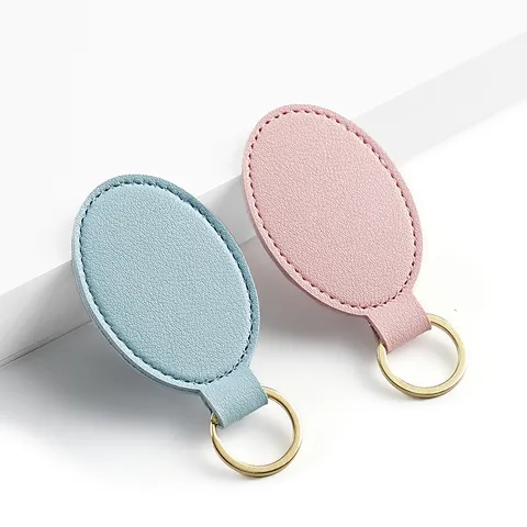 Portachiavi in Pelle PU Minimalista alla Moda Fibbia in Pelle Rotonda Anello Chiave per Uomo e Donna Accessori Ciondolo borsa