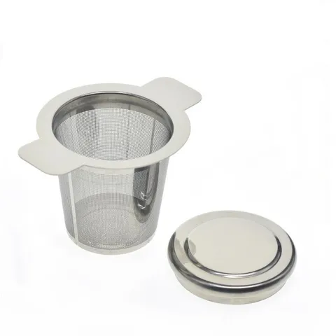 Infuseur à Thé en Acier Inoxydable 304 Avec Couvercle et Double Oreilles Filtre à Thé à Maille Fine pour Thé en Vrac Ustensiles de Cuisine