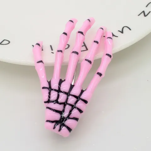 Halloween Skeleton Hand Rose Hair Clip Gothic Dark Style Lace Veil Headpiece Ghost Claw Hair Accessories COS Party Decor