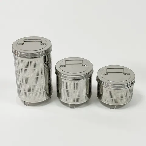 Panier Filtre à Épices en Acier Inoxydable Commercial Infuseur de Filtre à Thé avec Couvercle et Poignée