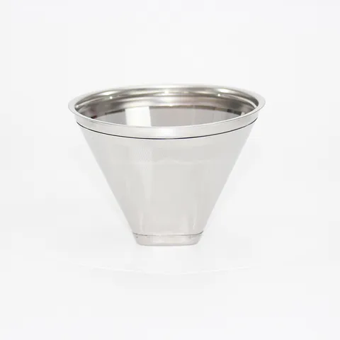 Filtre à Café en Acier Inoxydable Cône Goutte à Café Réutilisable avec Poignée