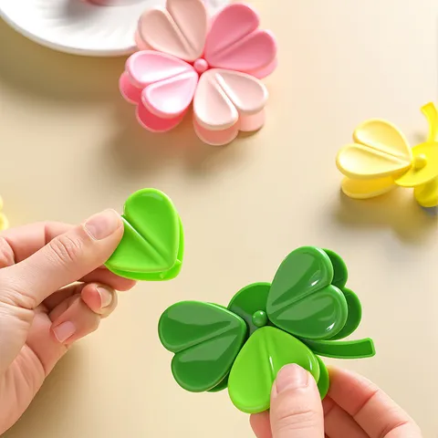 Kreativer Vierblättriges Kleeblatt Magnetischer Verschlussclip Küche Lebensmittelverpackung Feuchtigkeitsbeständiger Clip Kühlschrankmagnet Heimdekoration