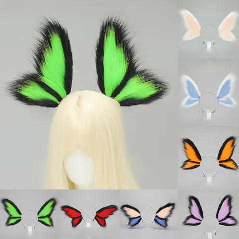 Halloween Elf Orejas de Animal Diadema Lolita Cosplay Mariposa Criatura de Fantasía Tocado Accesorios para el Cabello de Fiesta