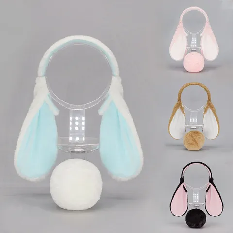 Easter Bunny Rabbit Ears Headband And Plush Tail Set Lolita Cosplay Hair Hoops Cute Animal Costume Party Accessories