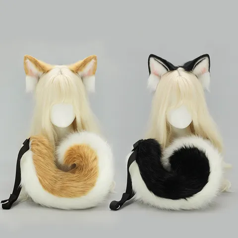 Halloween Shiba Inu Dog Ears And Tail Set Anime Cosplay Costume Simulated Animal Ears And Tail Hair Hoops For Party