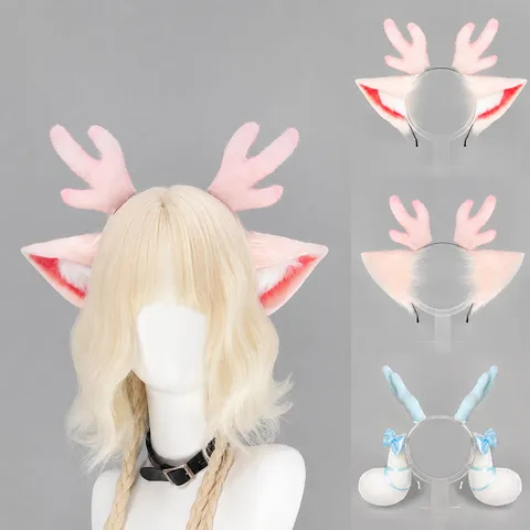 Diadema de Pelo de Ciervo Orejas Cosplay Lindo Animal Banda de Pelo Para Fiesta Convención de Anime Hombres Mujeres