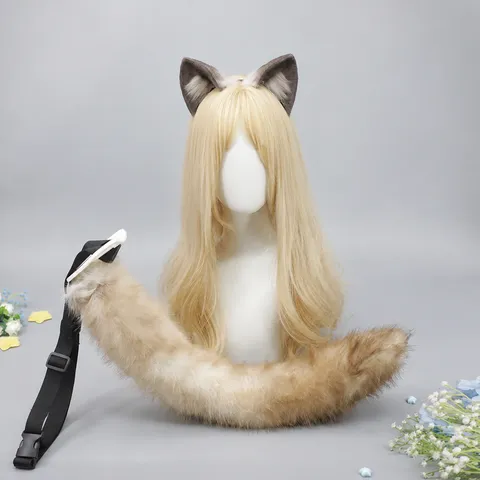 Plush Cat Ears And Tail Set Cute Anime Cosplay Animal Ears Headband Fluffy Kitty Tail Costume Accessories For Party