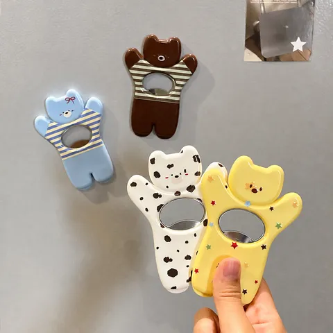 Ouvre-Bouteille Magnétique Créatif Ours de Dessin Animé Multifonctionnel Mignon Autocollant de Réfrigérateur Ouvre-Bière Ustensile de Cuisine