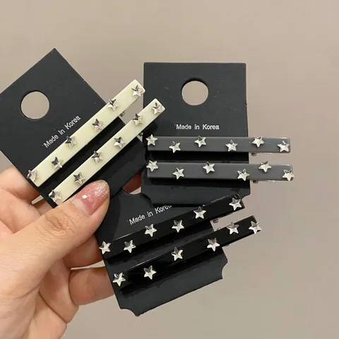 Molletta per Capelli Donna Stile Coreano con Stella e Strass Elegante Fermaglio in Acrilico Accessorio per Capelli Quotidiano