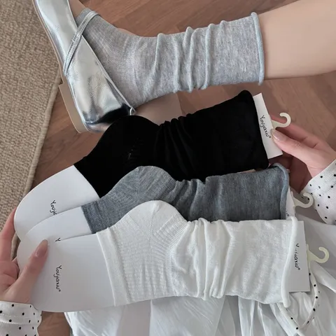 Women's Balletcore Slouch Leg Warmers Thin Breathable Nylon Stirrup Socks Ribbed Mesh Leg Warmers For Summer Spring