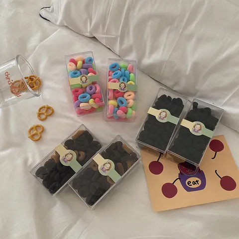Small Hair Ties Rubber Bands For Baby Girls Toddlers Colorful Black Brown High Elastic Hair Ropes Cute Hair Accessories