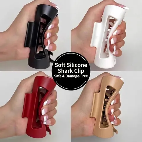 Pinza para el Cabello de Silicona Suave Pinza de Tiburón Grande para Mujeres Niñas Resistente Antideslizante Mate Accesorios
