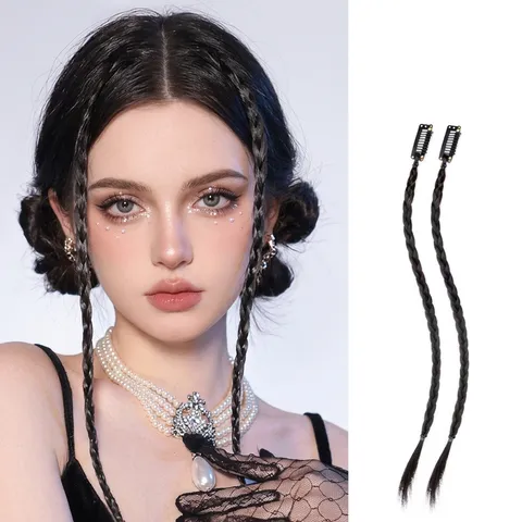 Handmade Boxer Braids Wig Extensions For Women Sweet Cool Synthetic Fiber Twist Braids Hair Clip Accessory Party Styling