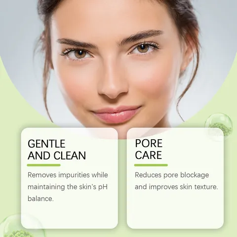 Mung Bean Moisturizing Facial Cleanser Gentle Pore Care pH Balanced Hydrating Deep Cleaning Face Wash Skincare Product